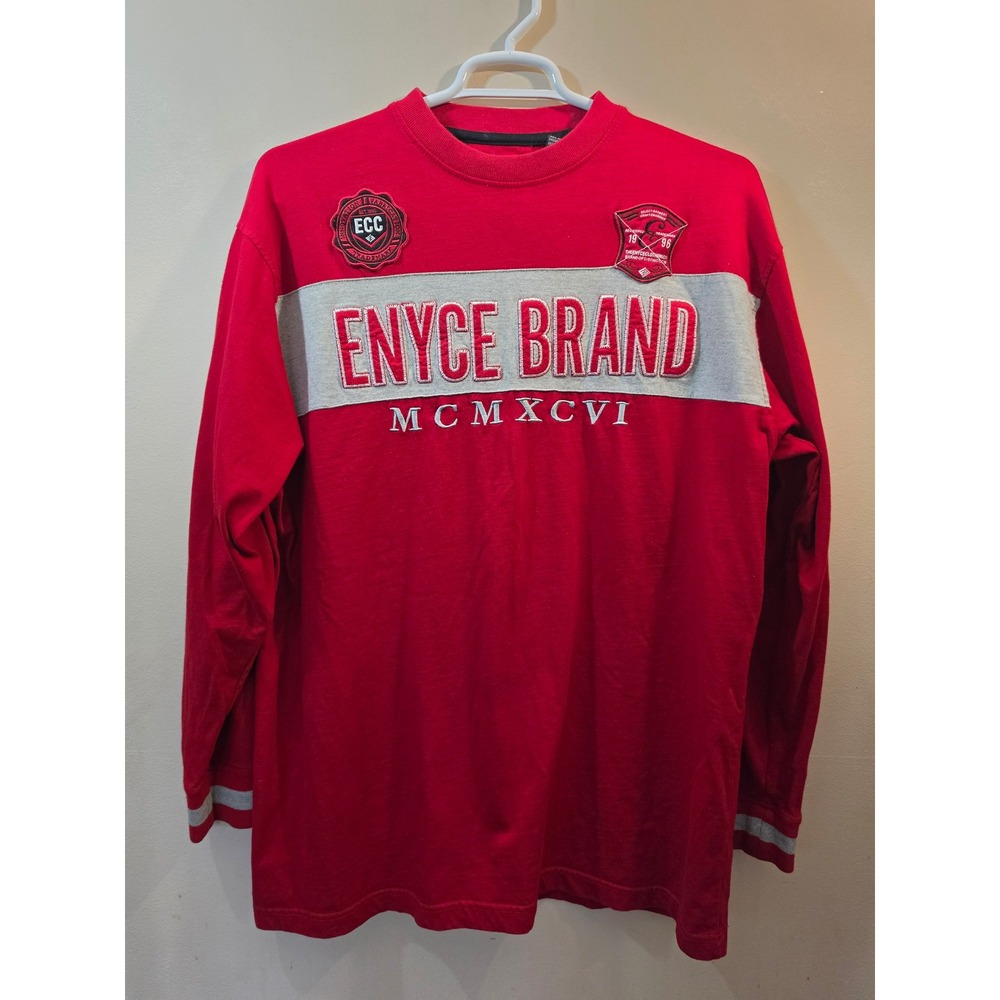 Enyce Brand Vintage Red Long Sleeve Graphic Shirt Mens XL MCMXCVI 100% Cotton